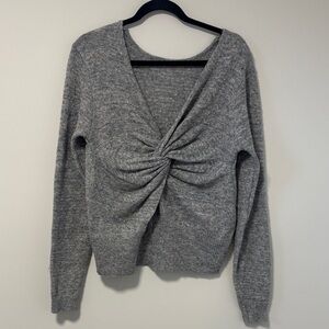 Pink Martini Heather Gray Twist Knit Sweater